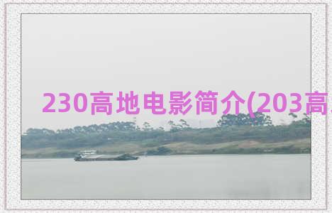 230高地电影简介(203高地 电影)